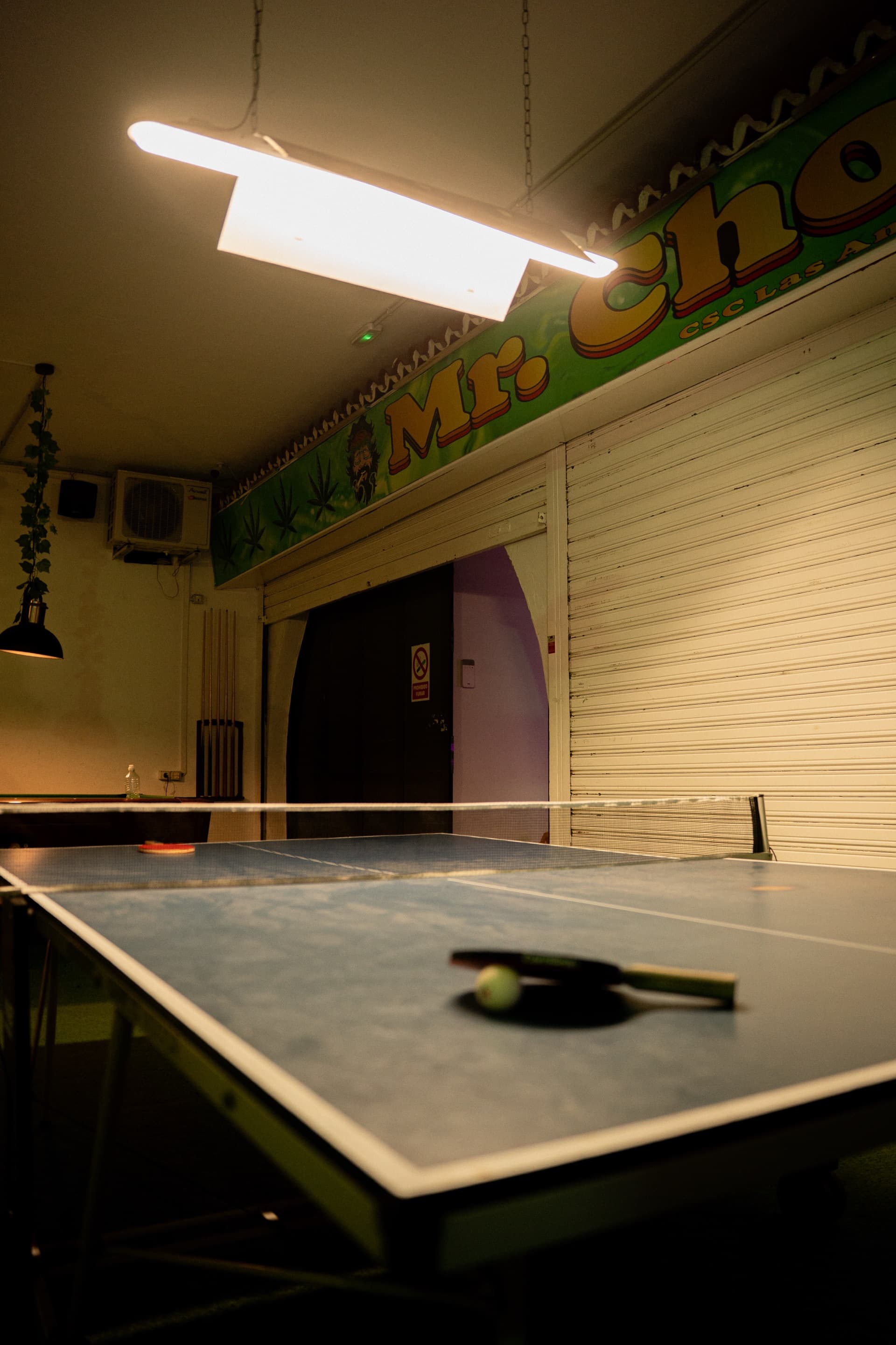 Ping-pong table inside Mr Chong'z